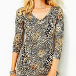 Lilly Pulitzer XXS Tessa 3/4 Sleeve Dress in Rattan Walk on the Wild - NWT Photo 0