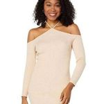 Lost + Wander  Sandy Rock Knit Halter Mini Dress Cream Womens Size Large Photo 0