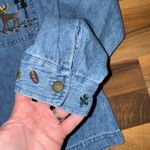 Christopher & Banks  Womens Denim Moose Embroidered Button Down Shirt Size L vtg Photo 1