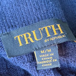 Knit Sleeveless Polo Cotton Blend Vest Size Medium Office Casual Fall Winter Blue Photo 5