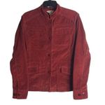 L.L. Bean ladies Corduroy button up fall chore coat Jacket size medium Red Photo 0