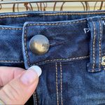 American Eagle AEO midi jean shorts rolled fray hem Super Stretch Size 4 Photo 2