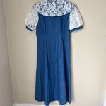 Denim and lace midi dress NWT Blue Photo 8
