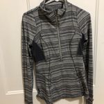 Lululemon Striped Gray half-Zip Pullover size 6 Photo 1