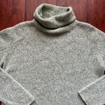 Eileen Fisher Womens Green Marled Wool Turtleneck Sweater Italian Yarn Large Photo 2