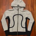 Lululemon Scuba HoodieParallel Stripe Heathered White and Black Photo 0