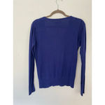 Old Navy  Button Up Cardigan Deep Blue V Neck Cotton M Classic Preppy Academia Photo 2