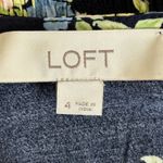 Loft  Floral Knee Length Dress Womens 4 Blue Viscose Dainty Romantic Boho Garden Photo 5