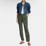 Veronica Beard  Ayla Chino Pants High Rise Relaxed Fit Stretch Army Green Size 25 Photo 9