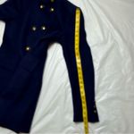 ZARA Woman navy double breasted 5 button military style pea coat sz L Photo 13