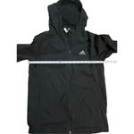 Adidas women’s lightweight black basic zip up hooded jacket sz S Photo 4