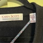 Karen Scott  Black Women's Cardigan with Gold Buttons Photo 2