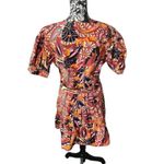 ALC Frank A.L.C. Carey Cotton Mini Dress Floral Colorful Designer Size 8 Orange Brown Photo 2