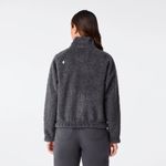 FIGS On-Shift High Pile Fleece Bomber Jacket in Charcoal, Size X-Small Photo 6