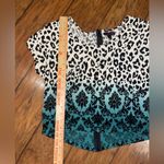 Material Girl Stylish Leopard and Damask Print Top by  size small EUC Photo 2