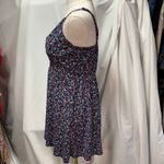 Francesca's Blue Rain Abagail Floral Front Twist Mini Dress Womens Small Red Photo 5