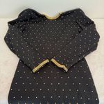 ET AL ,Woman 100 Wool Gold bead, studded vintage formal dress Size 10 Black Photo 4