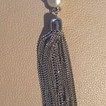 Ellen Tracy  Pave Crystal Ball, Pearl Silver Tassel Photo 0