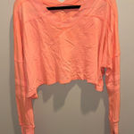 Free People  Peach Long Sleeve Crop Top Photo 0