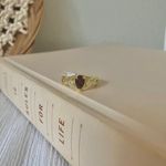 Boutique NWT Pear Garnet Gold Promise Engagement Ring “Scarlette” Red Coffin Teardrop Jewelry Photo 7