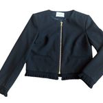 Sandro  Cropped Length Zip-Down Blazer Jacket Office Professional Size 36 Small Photo 0
