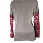 Disney Fair Isle Sleeve Long Sleeve Tee Mickey Minnie Christmas Gray XL Photo 1