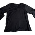 A New Day  Medium‎ Black 3/4 Sleeve Tee Shirt Spandex Blend Balloon Shoulders Photo 0