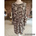 Vince Camuto  Tan Black Leopard Animal Print Roll Mini Dress 12 Photo 1