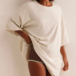 Free People FP BEACH | Essential Extreme Tee Mini Dress Beige Barnacle Island | Size Large Photo 0