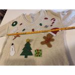 DKNY DIY Ugly Holiday Sweater V-neck Size XL Christmas Party Photo 5