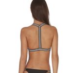 Mikoh  Monterey T-Back Top in Night Black White Elastic Sporty Straps Large Photo 1