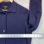 Talbots Cardigan Jacket Blazer Large Petite Navy Blue Knit Button Front Collar Photo 2