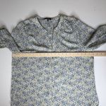 NYDJ  Floral Button Down Blouse Medium Pintuck Lightweight Cottage Office Relaxed Photo 7