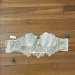 Dobreva Beige Lace Bandeau Bustier Strapless Bra Womens Size 32DD NEW Underwire Tan Photo 6