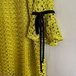 Olivia Blu  Yellow Lace Top with Black Trim Size Large Photo 2