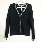 Alo Yoga  Tennis Club Sweater Knit Cardigan Black/Ivory S Photo 1