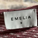 Emelia Knit Top Woman's Medium Red White Striped Fringe Hem Exposed Zipper Photo 7