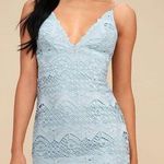 Lulus Light Blue Crochet Lace Mini Dress Photo 0