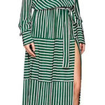Robert Rodriguez Robert‎ Rodriguez Silk Cold Shoulder Striped Midi Dress Size Medium Photo 0
