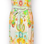 Rose + Olive Colorful Boho Paisley Geometric Maxi Skirt Set Pockets Green S NWOT Photo 0