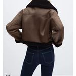 Mango  Brown Jacket with Fur Photo 1