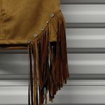 Forever 21 Womens Fringe Skirt Size Small Brown Faux Suede Coastal Cowgirl Western Mini Y2K Photo 3