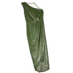 Baltic Born  Kourtney Velvet One Shoulder Midi Dress Sage Size Small NEW Stretch Photo 1