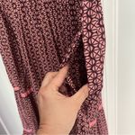 Oliphant Maxi Dress Ruffle Short Sleeve V Neck Red Size M Photo 3