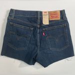 Levi's LEVI’S High Rise Dark Wash Raw Hem Denim Jean Shorts Size 6 / 28 NWT Photo 1