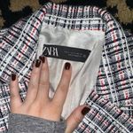 ZARA NWT Double Breasted Tweed Blazer Sz. S- Multi color- White/Blue/Red Photo 3