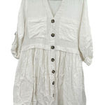 Mud Pie  Size Small Button Up Dress White‎ 100% Cotton Flowy Summer Spring Photo 0