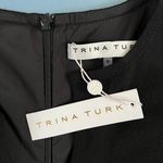 Trina Turk NWT Black Crepe Gold Metallic Fringe Shift Dress Photo 3