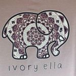 Ivory Ella  Lavender Long Sleeve Pocket Tee Shirt w Mándala Elephant S EUC Photo 3