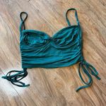 Teal Ruched Crop Top Green Size M Photo 0